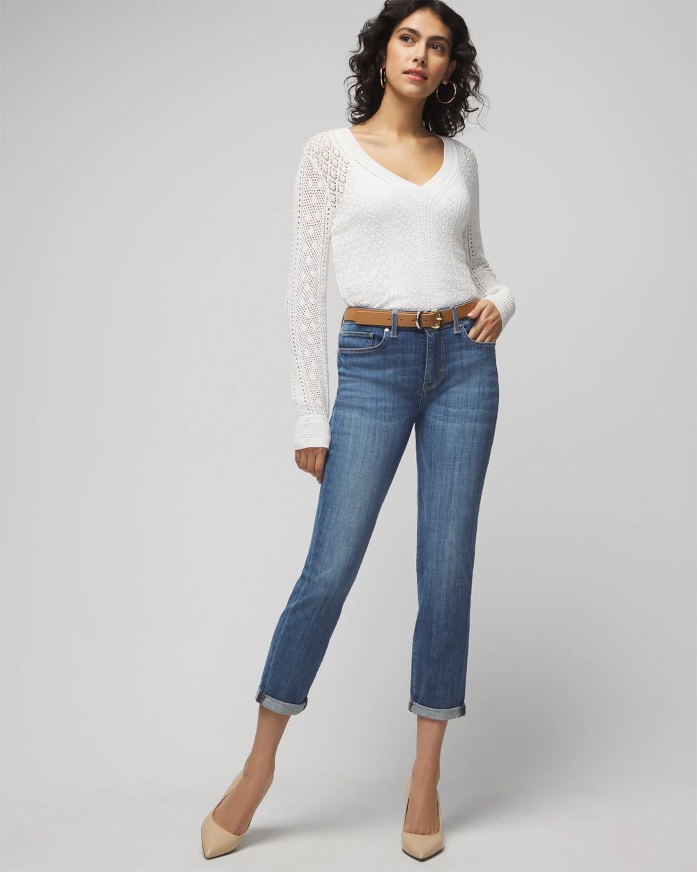 Curvy Mid Rise Everyday Soft Girlfriend Jeans White House Black Market